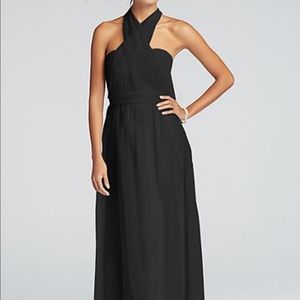 Black maxi bridesmaid dress convertible